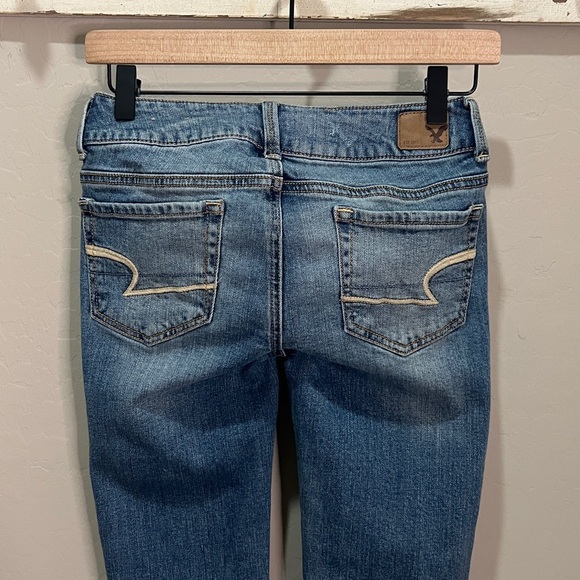 American Eagle Jeans Artist Crop Distressed Stretch AE Y2K Straight Boot Vintage - Picture 4 of 12